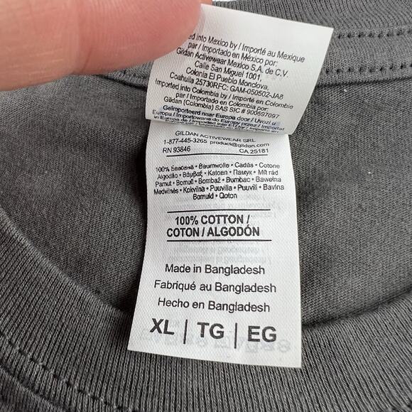 Skeleton On Swing Gray T-Shirt Shirt Size XL Soft Gildan - Picture 4 of 5